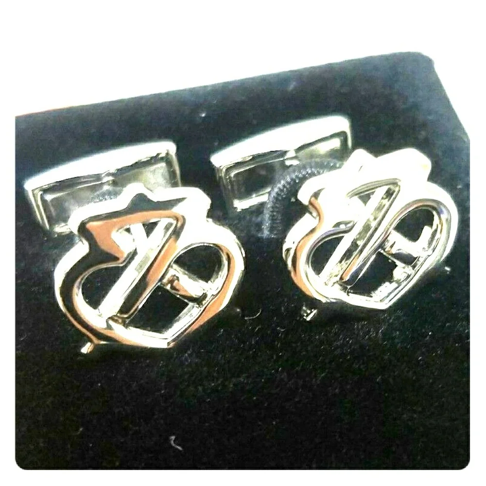 Silver Chivas Scotch Whisky logo men's Cuff Links
